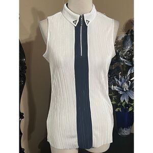 Jamie Sadock Sleeveless White Golf Shirt Size Small